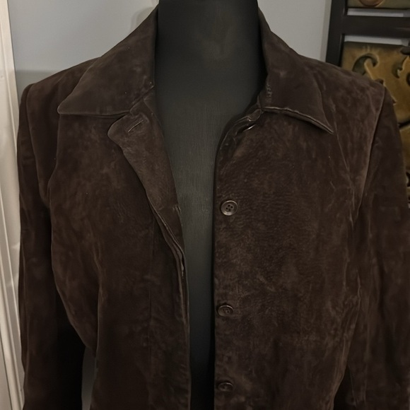 Caslon Woman’s Button-Up Brown 100% Brushed Leather Jacket - Picture 3 of 12